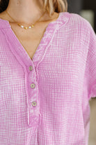 Basic Fade V-Neck Acid Wash Top in Mauve-Womens-Stay Foxy Boutique, Florissant, Missouri