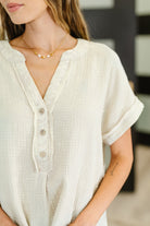 Basic Fade V-Neck Acid Wash Top in Sand Beige-Womens-Stay Foxy Boutique, Florissant, Missouri