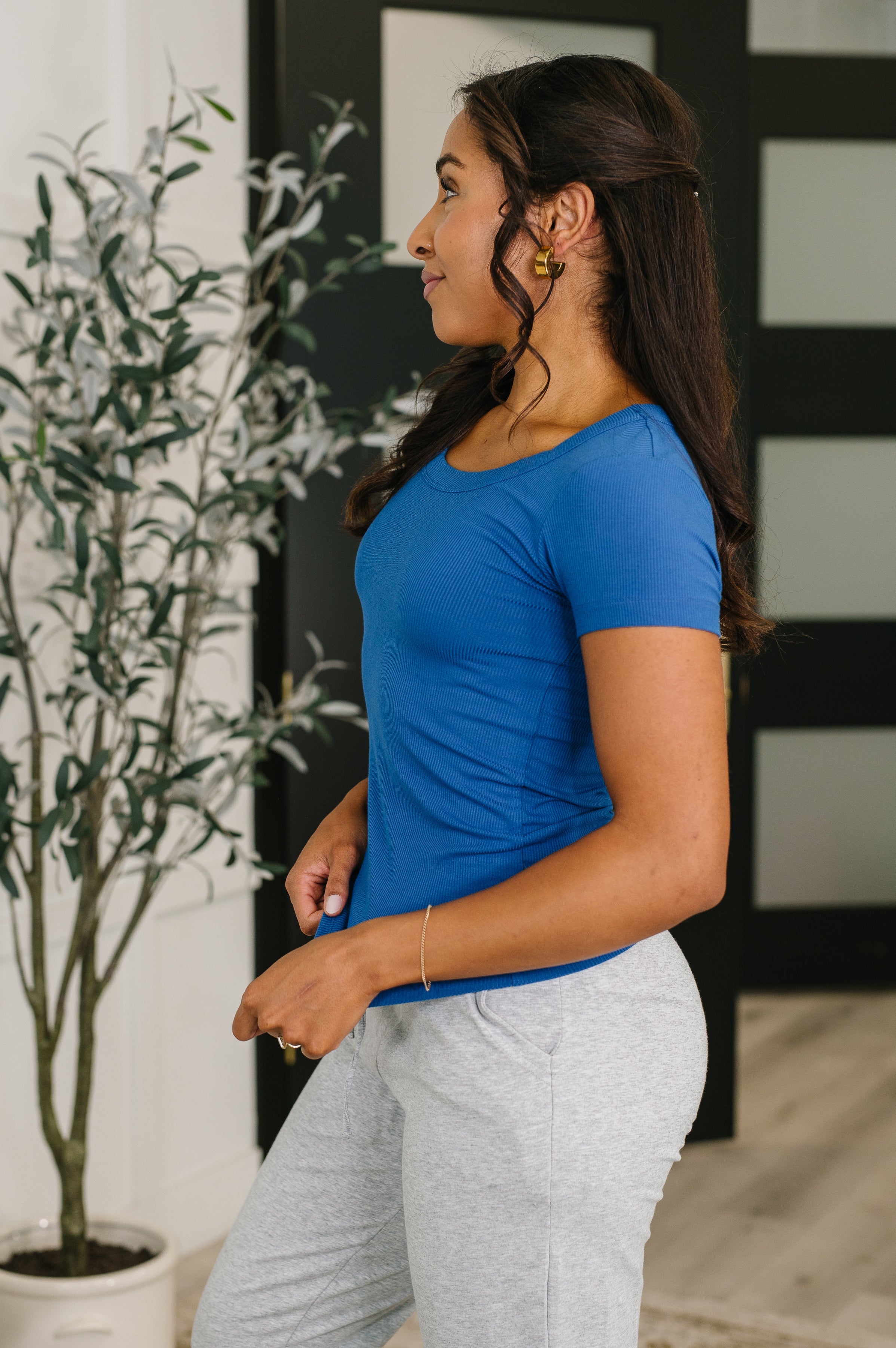Basically A Part of Me Scoop Necked Tee in Classic Blue-Womens-Stay Foxy Boutique, Florissant, Missouri