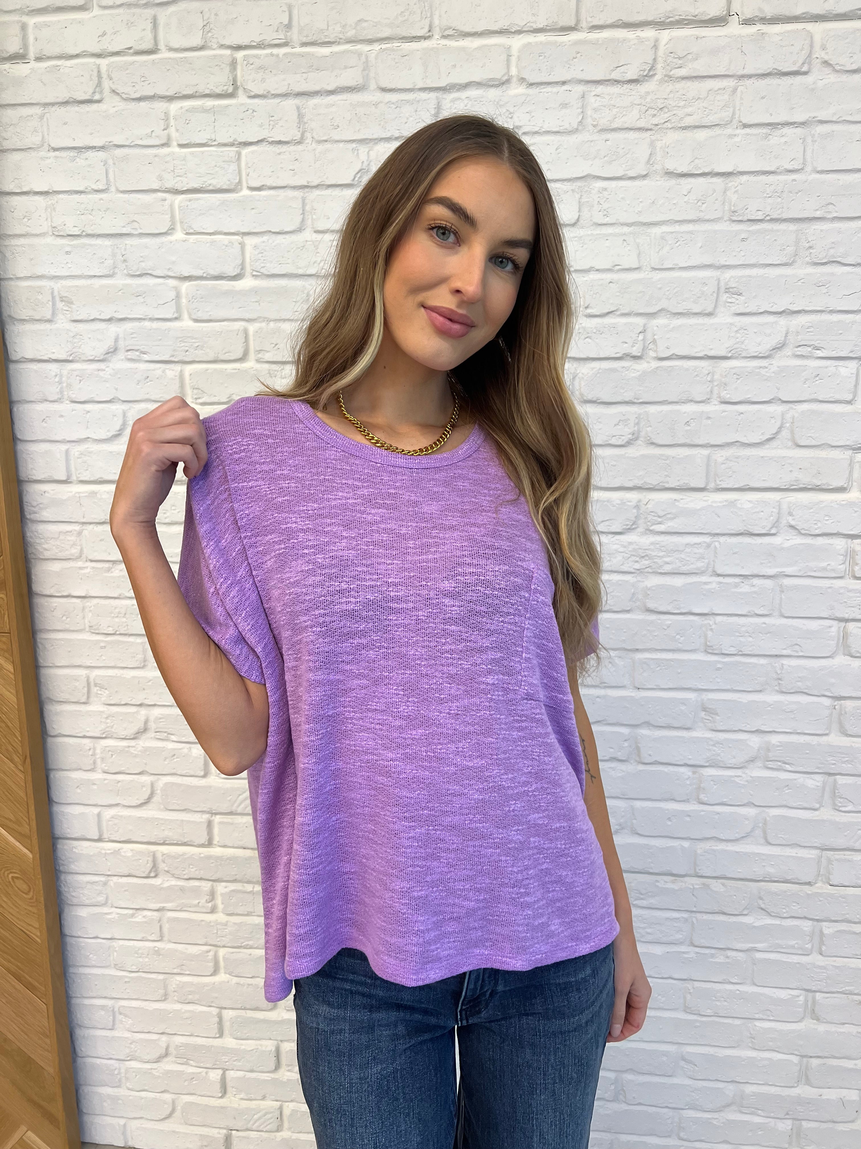 Basically Flowing Dolman Sleeve Top in B Lavender-Womens-Stay Foxy Boutique, Florissant, Missouri