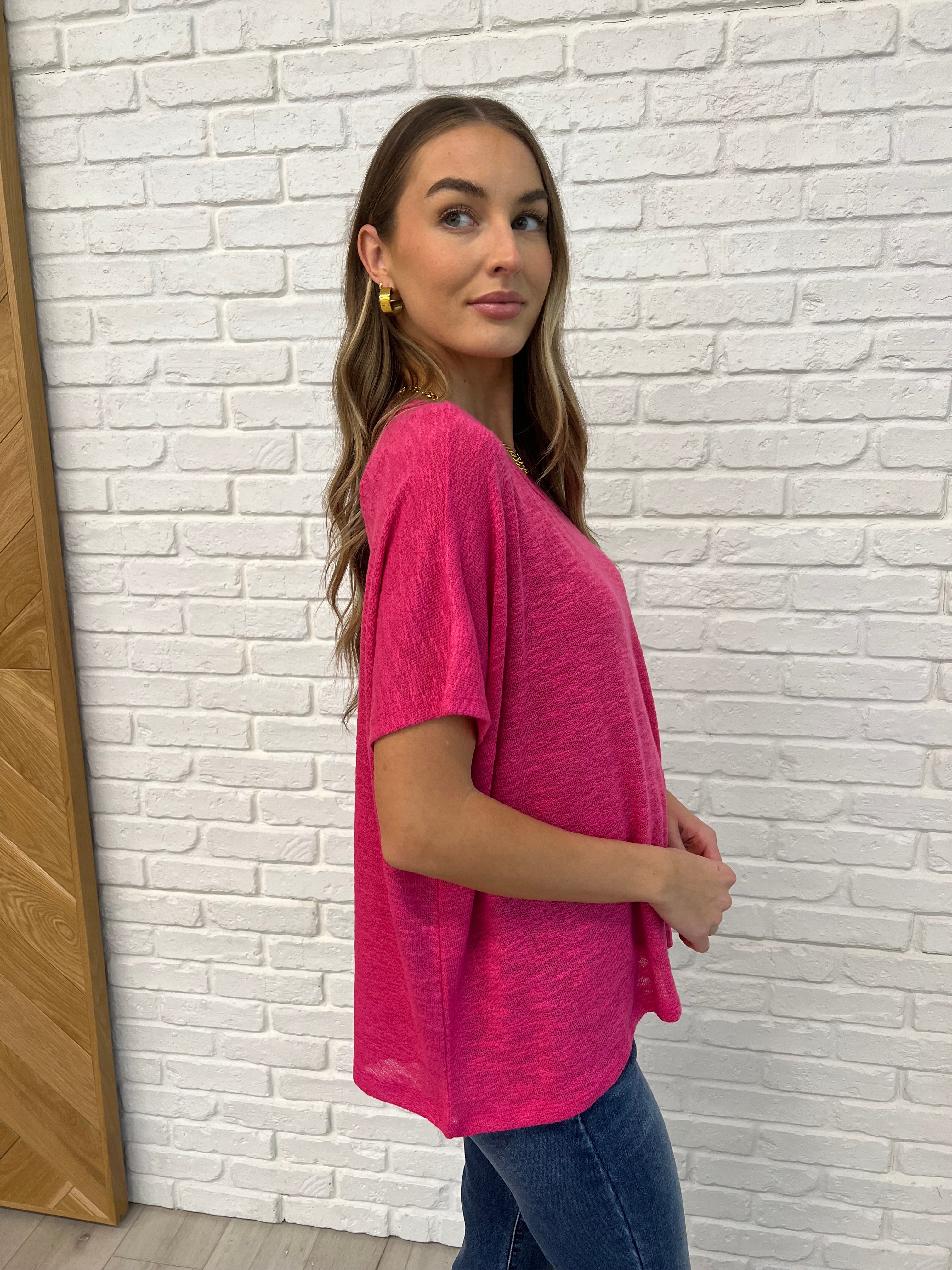 Basically Flowing Dolman Sleeve Top in Hot Pink-Womens-Stay Foxy Boutique, Florissant, Missouri
