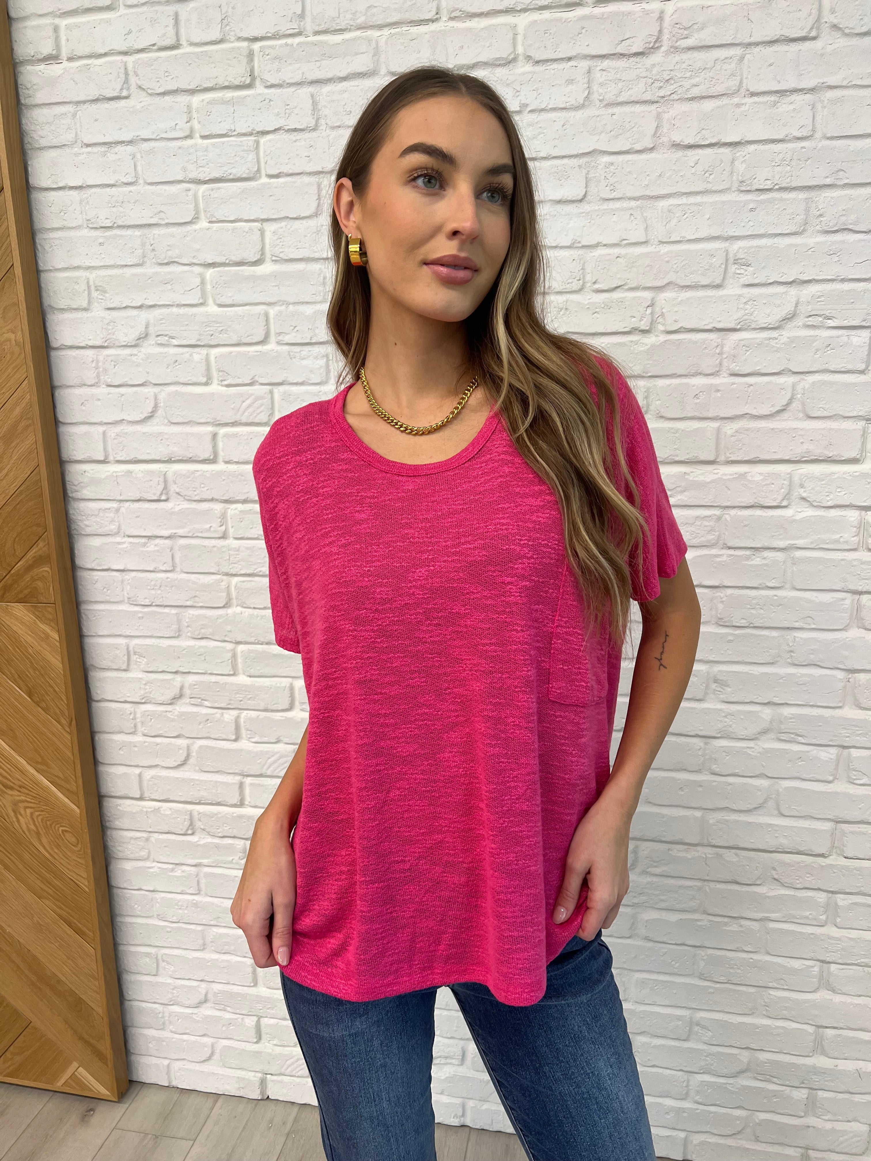 Basically Flowing Dolman Sleeve Top in Hot Pink-Womens-Stay Foxy Boutique, Florissant, Missouri