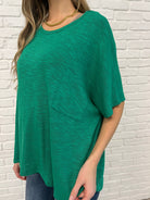 Basically Flowing Dolman Sleeve Top in Kelly Green-Womens-Stay Foxy Boutique, Florissant, Missouri