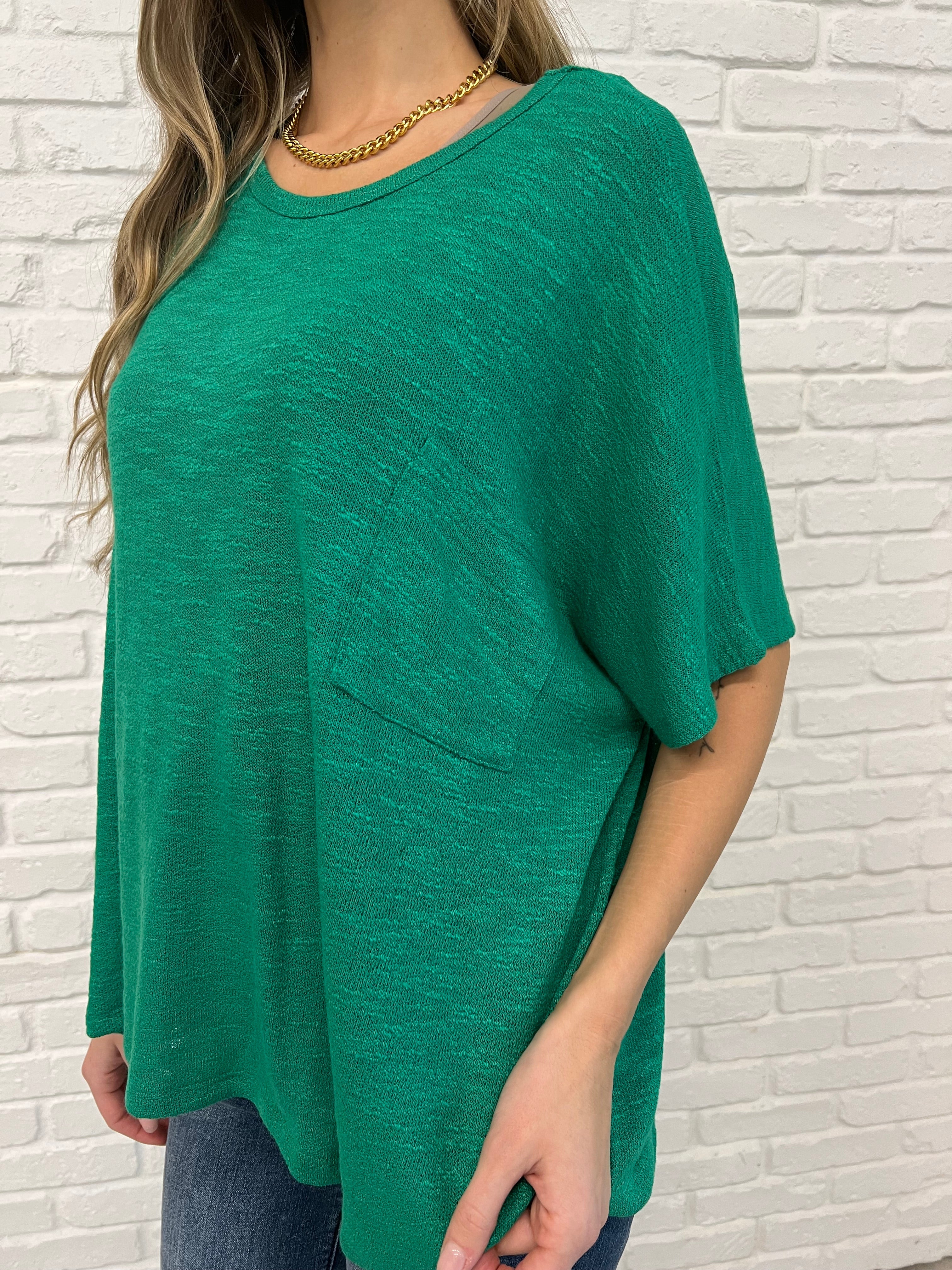 Basically Flowing Dolman Sleeve Top in Kelly Green-Womens-Stay Foxy Boutique, Florissant, Missouri