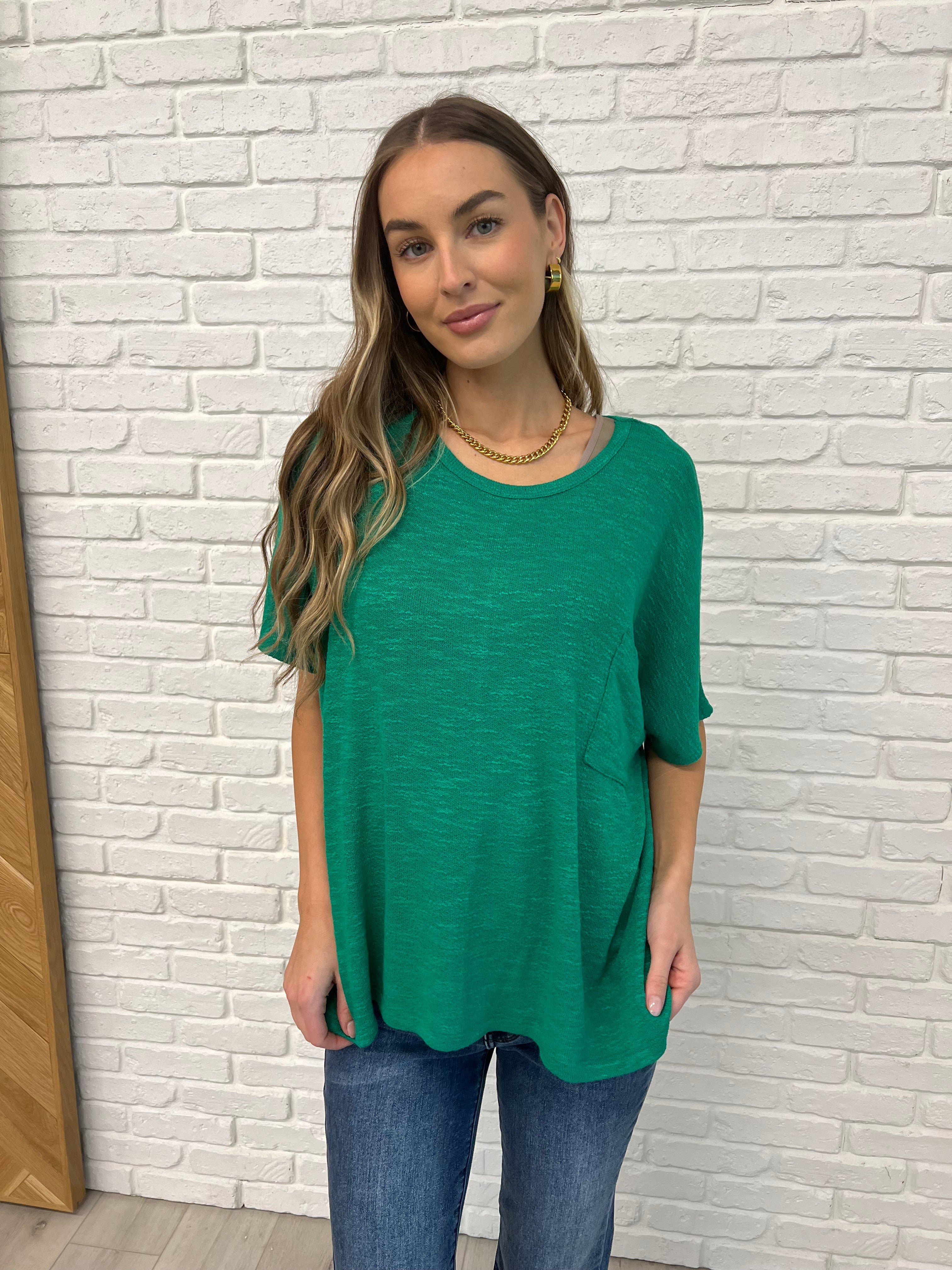 Basically Flowing Dolman Sleeve Top in Kelly Green-Womens-Stay Foxy Boutique, Florissant, Missouri