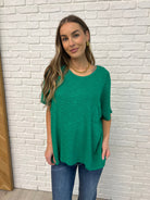 Basically Flowing Dolman Sleeve Top in Kelly Green-Womens-Stay Foxy Boutique, Florissant, Missouri