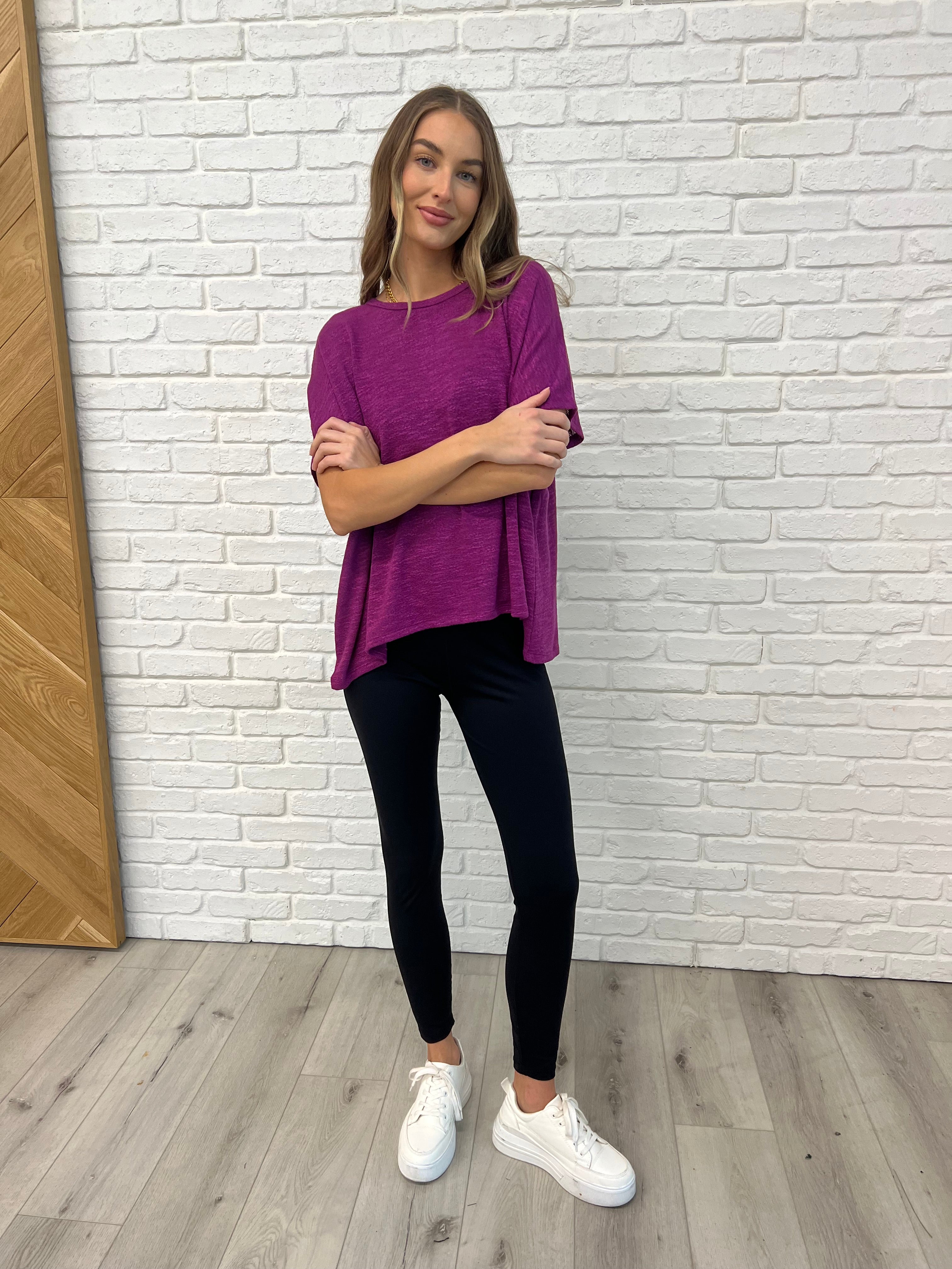 Basically Flowing Dolman Sleeve Top in Lt Plum-Womens-Stay Foxy Boutique, Florissant, Missouri