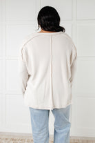 Basically Freezing Brushed Hacci Top in Sand Beige-Tops-Stay Foxy Boutique, Florissant, Missouri