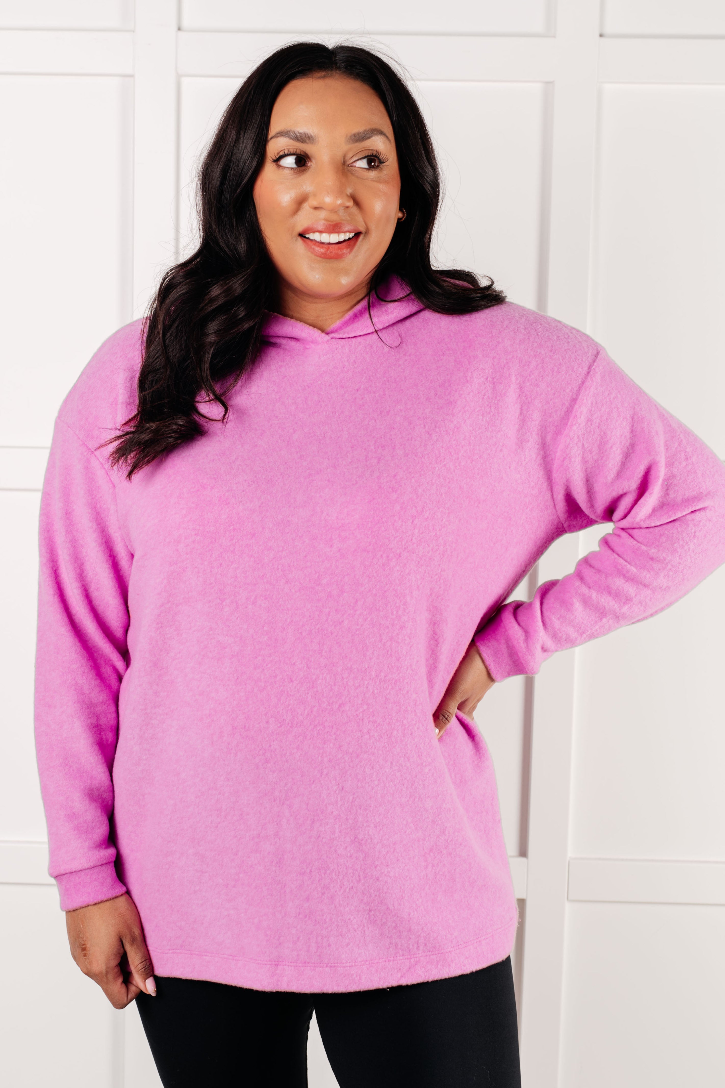 Basically My Favorite Hooded Pullover in Bright Mauve-Tops-Stay Foxy Boutique, Florissant, Missouri