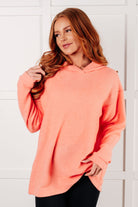 Basically My Favorite Hooded Pullover in Coral-Tops-Stay Foxy Boutique, Florissant, Missouri