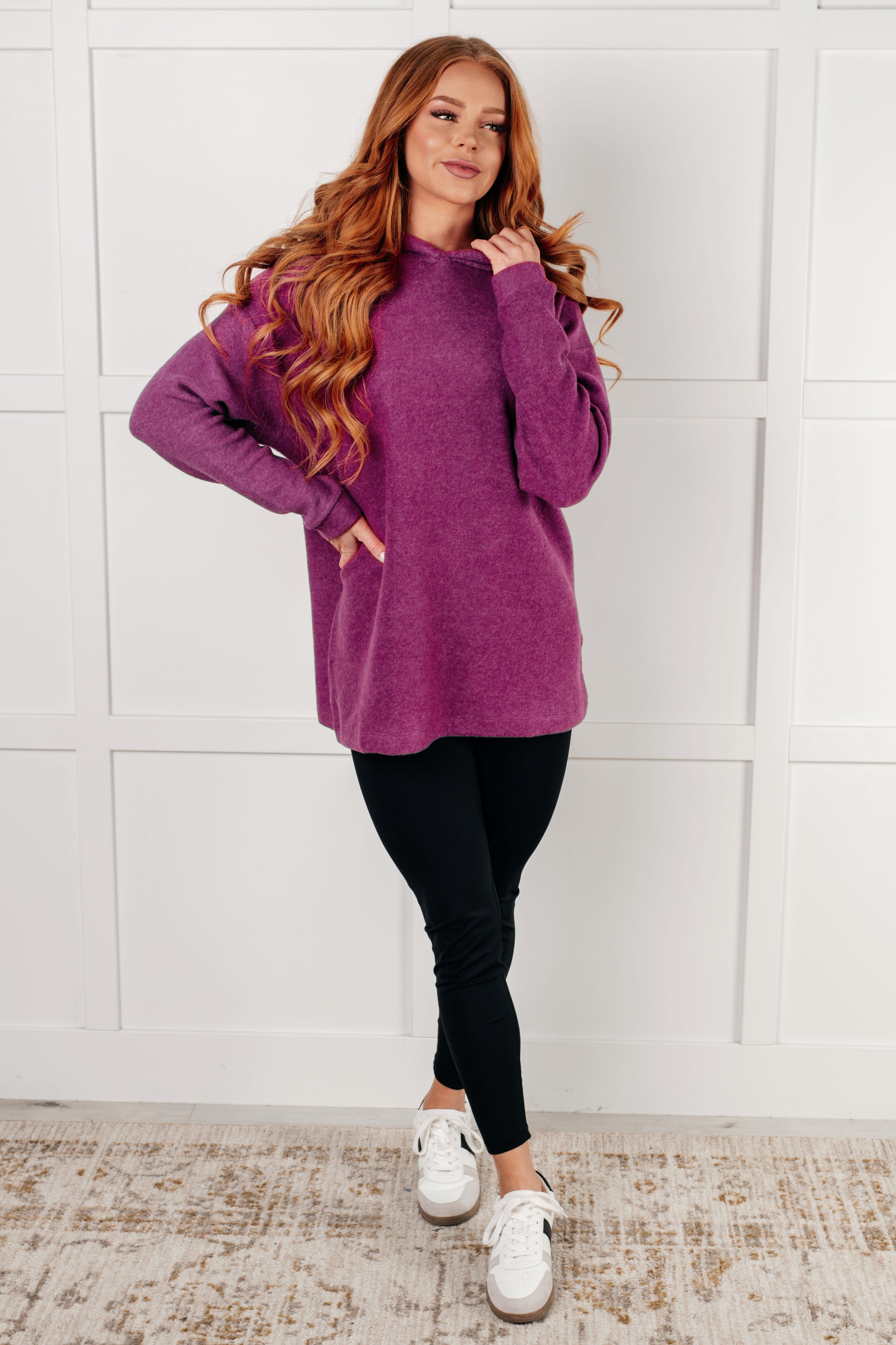 Basically My Favorite Hooded Pullover in Light Plum-Tops-Stay Foxy Boutique, Florissant, Missouri