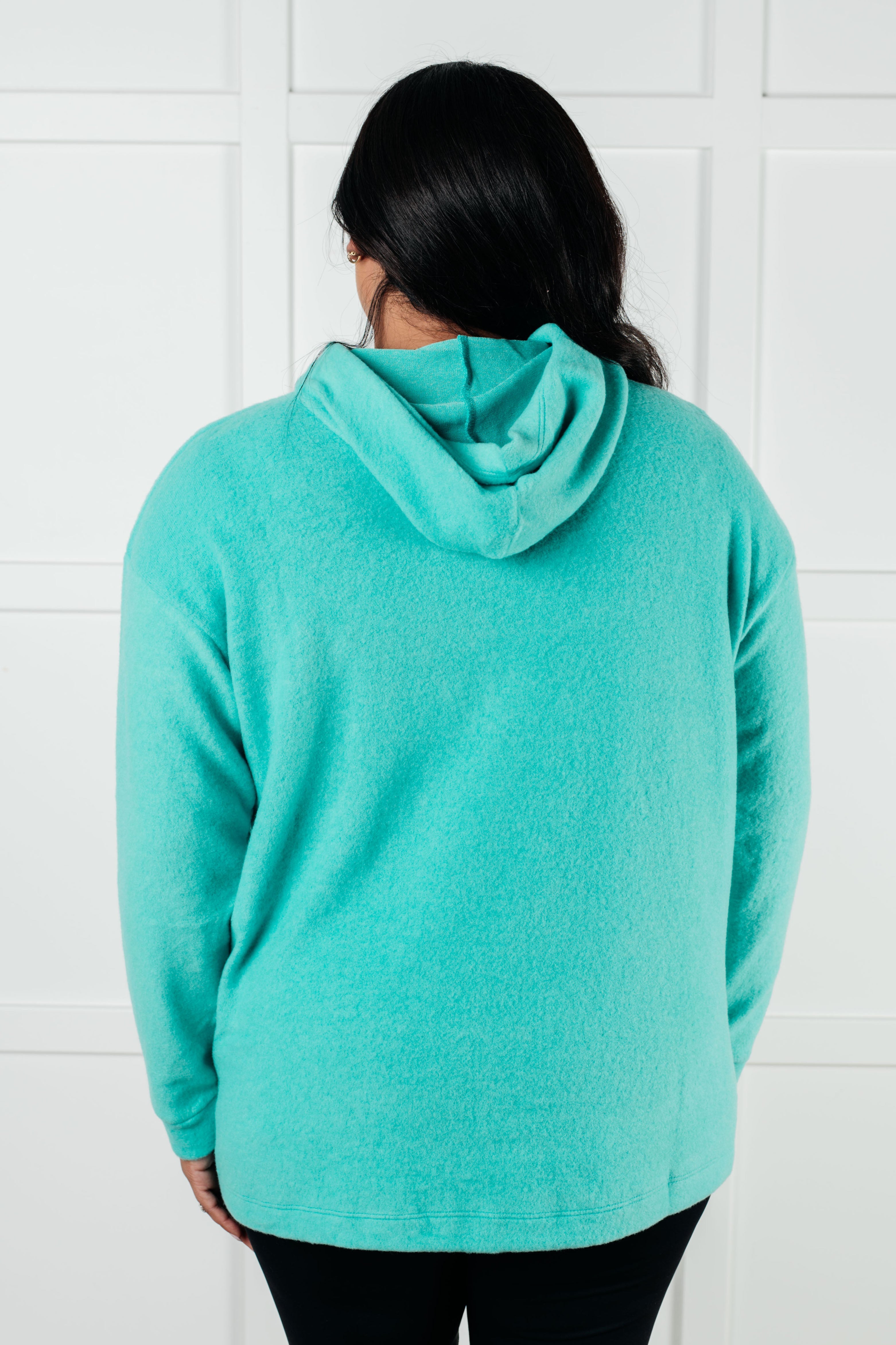 Basically My Favorite Hooded Pullover in Turquoise-Tops-Stay Foxy Boutique, Florissant, Missouri