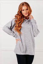 Basically My Favorite Hooded Pullover in Heather Grey-Tops-Stay Foxy Boutique, Florissant, Missouri