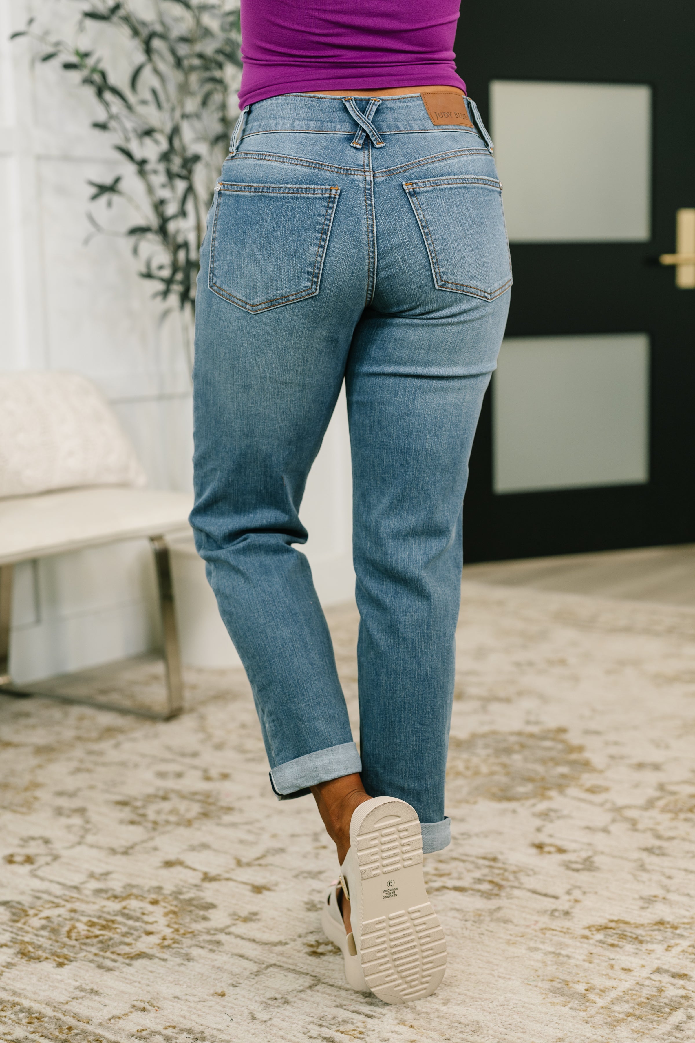 Becky Mid Rise Cool Denim Boyfriend Jean-Womens-Stay Foxy Boutique, Florissant, Missouri