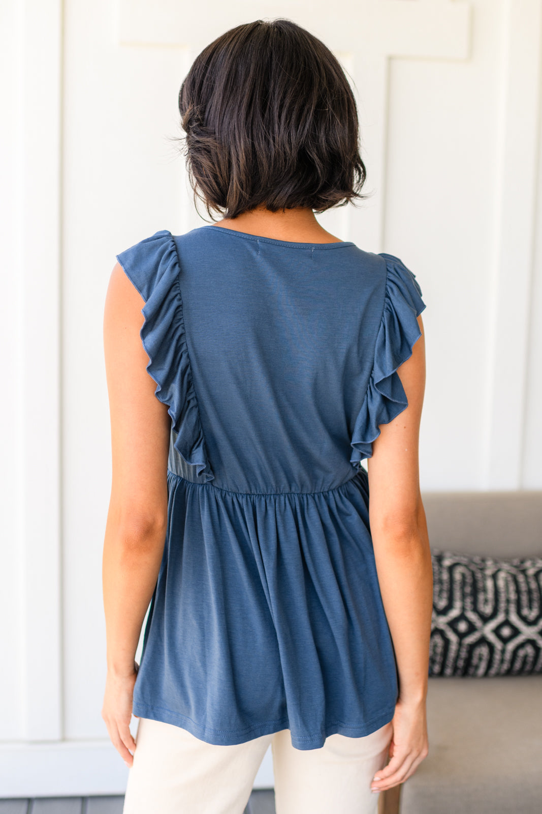 Before Now Ruffled Babydoll Top-Tops-Stay Foxy Boutique, Florissant, Missouri
