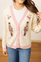 Beige and Pink Nutcracker Sweater-Womens-Stay Foxy Boutique, Florissant, Missouri