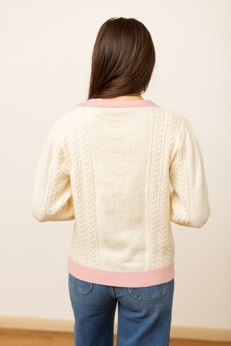 Beige and Pink Nutcracker Sweater-Womens-Stay Foxy Boutique, Florissant, Missouri