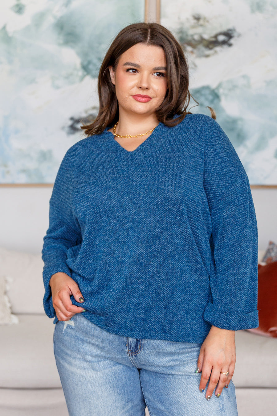 Best Foot Forward V-Neck Pullover-Tops-Stay Foxy Boutique, Florissant, Missouri