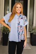 Best Of Both Worlds Button Down Top-Tops-Stay Foxy Boutique, Florissant, Missouri