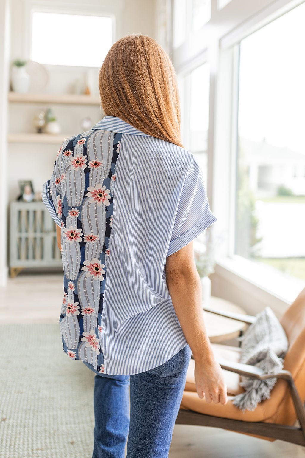 Best Of Both Worlds Button Down Top-Tops-Stay Foxy Boutique, Florissant, Missouri