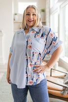 Best Of Both Worlds Button Down Top-Tops-Stay Foxy Boutique, Florissant, Missouri