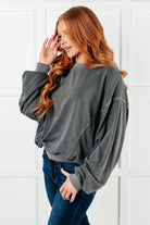 Beyond the Basics Pullover in Ash Black-Tops-Stay Foxy Boutique, Florissant, Missouri