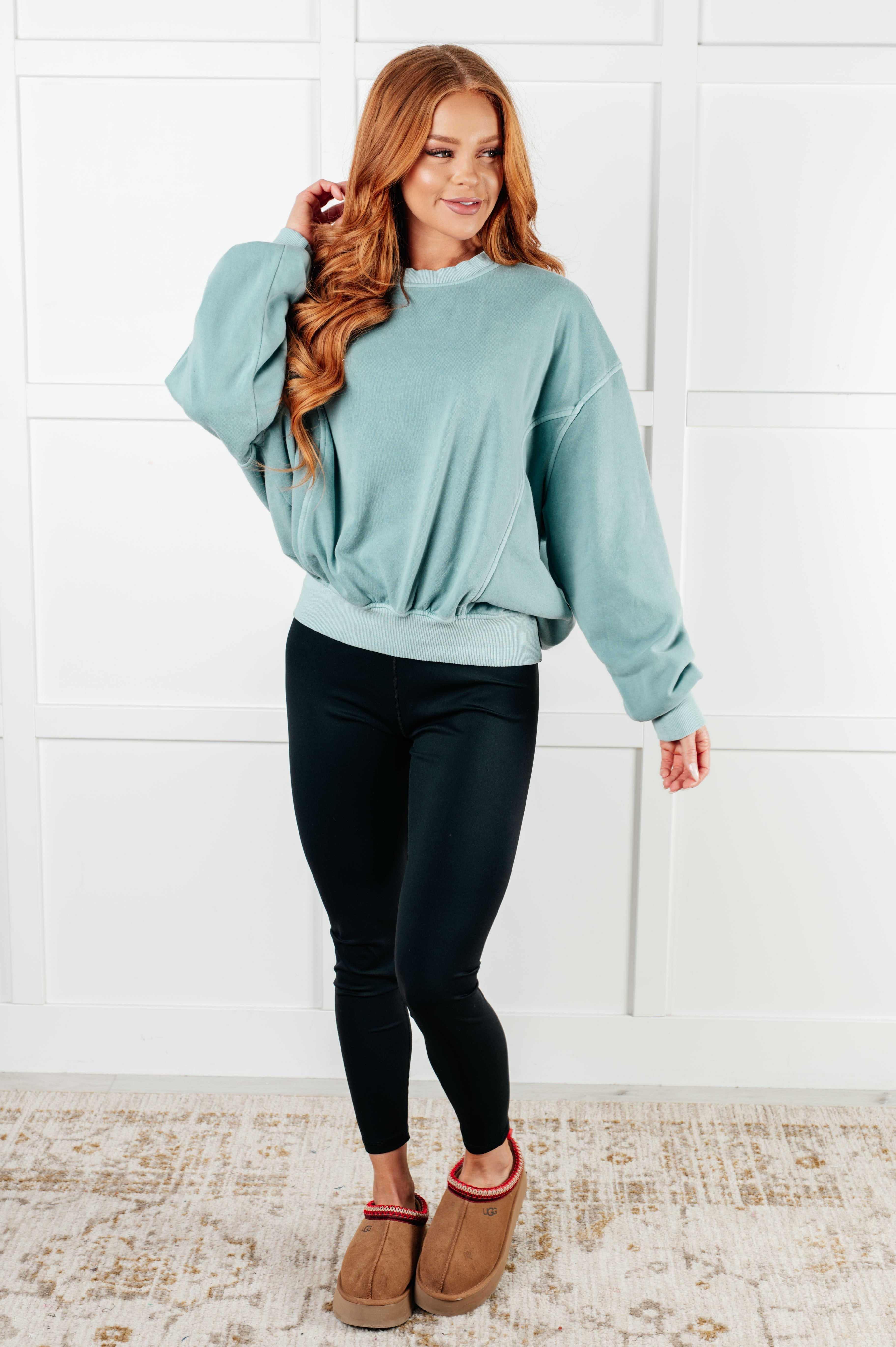 Beyond the Basics Pullover in Blue Grey-Tops-Stay Foxy Boutique, Florissant, Missouri