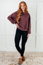 Beyond the Basics Pullover in Eggplant-Tops-Stay Foxy Boutique, Florissant, Missouri