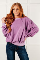 Beyond the Basics Pullover in Violet-Tops-Stay Foxy Boutique, Florissant, Missouri