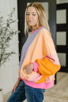 Blockbuster Color Block Pullover in Muted-Womens-Stay Foxy Boutique, Florissant, Missouri