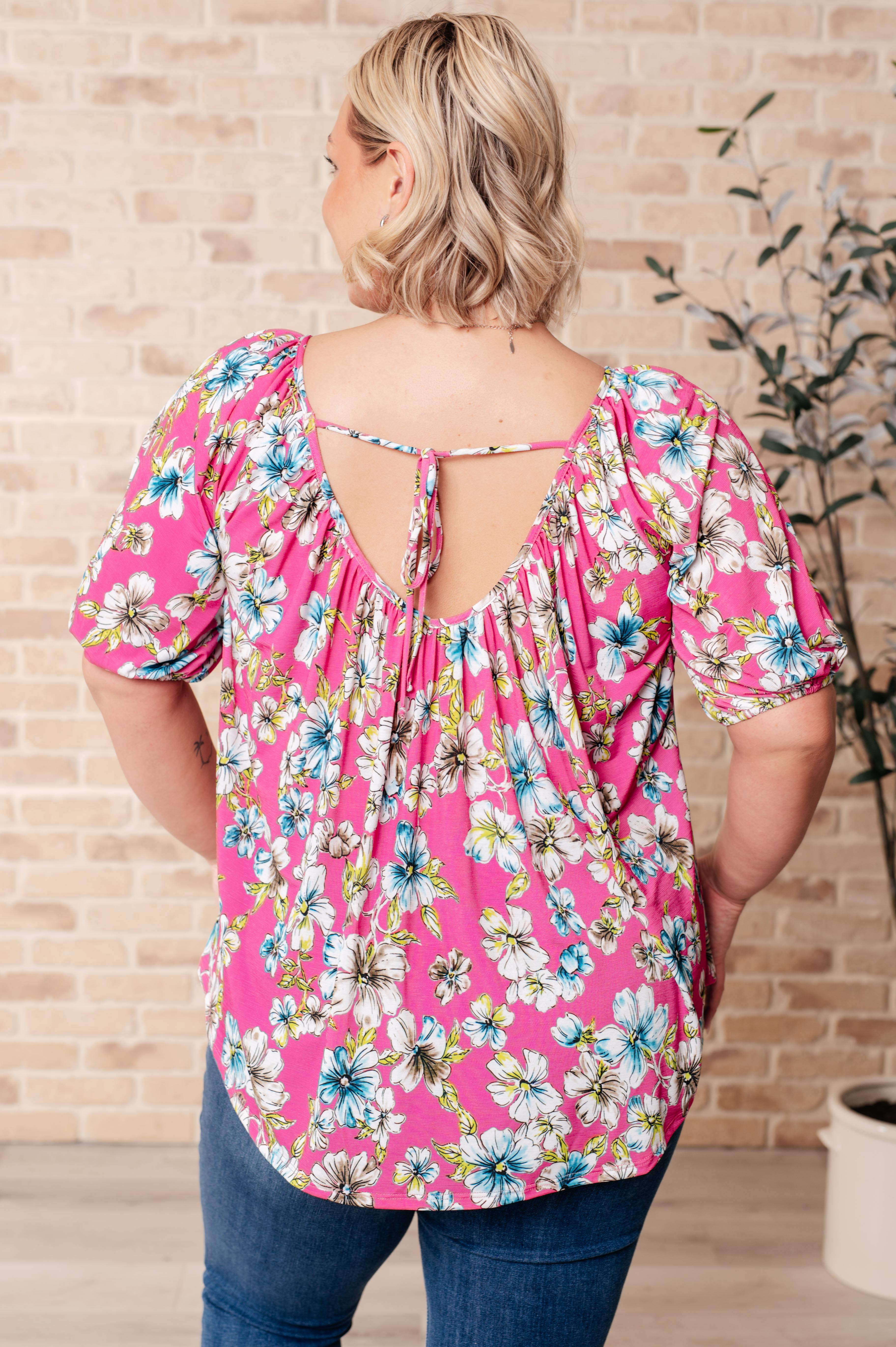 Bloom So Bright Floral Top-Tops-Stay Foxy Boutique, Florissant, Missouri