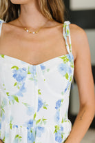 Bloomie Baby Tiered Dress in Ivory/Blue-Womens-Stay Foxy Boutique, Florissant, Missouri