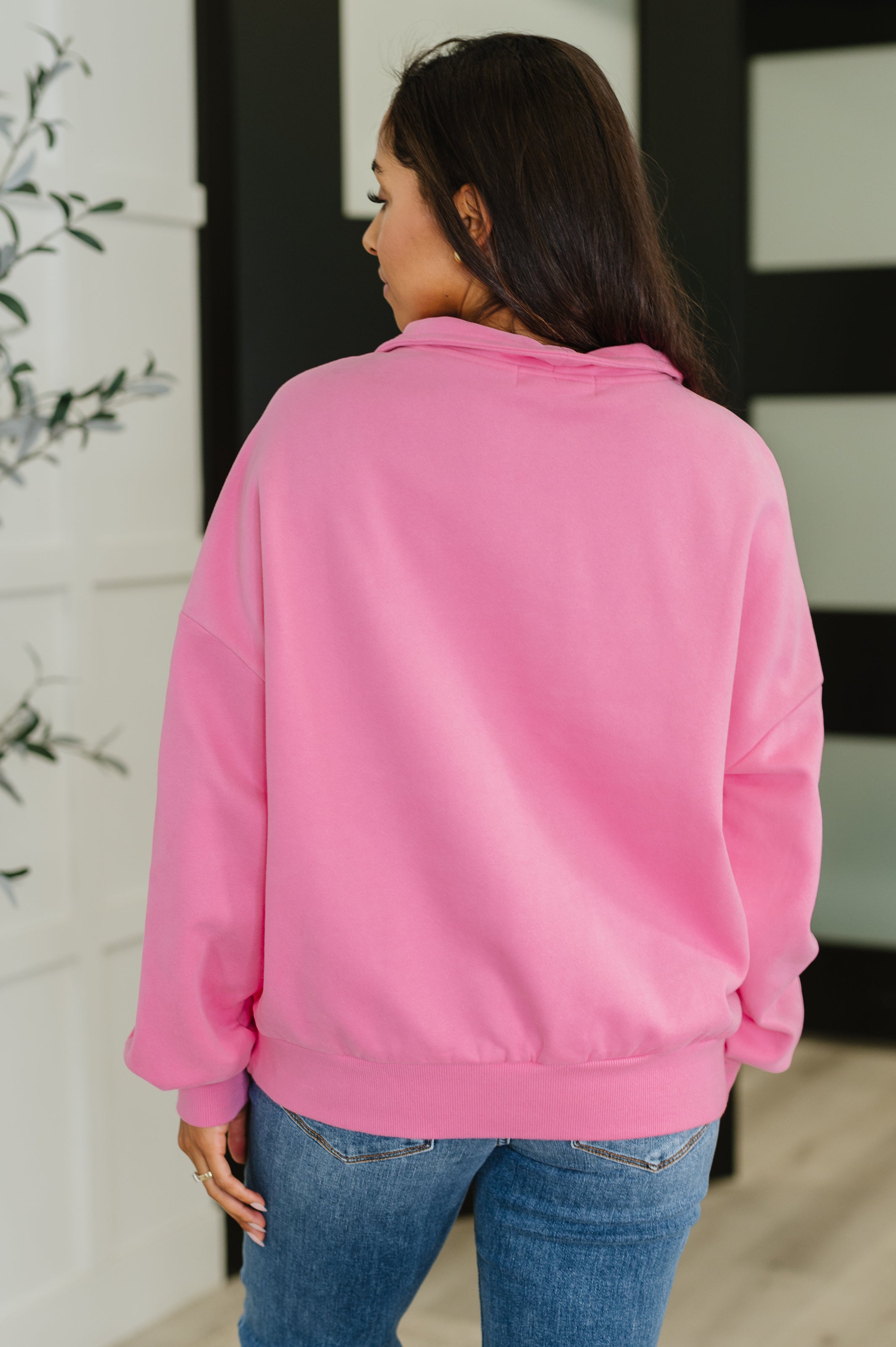 Bonbon Delight Half Zip Pullover in Pink-Womens-Stay Foxy Boutique, Florissant, Missouri