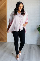 Boxy Striped Button Up in Hot Pink-Tops-Stay Foxy Boutique, Florissant, Missouri