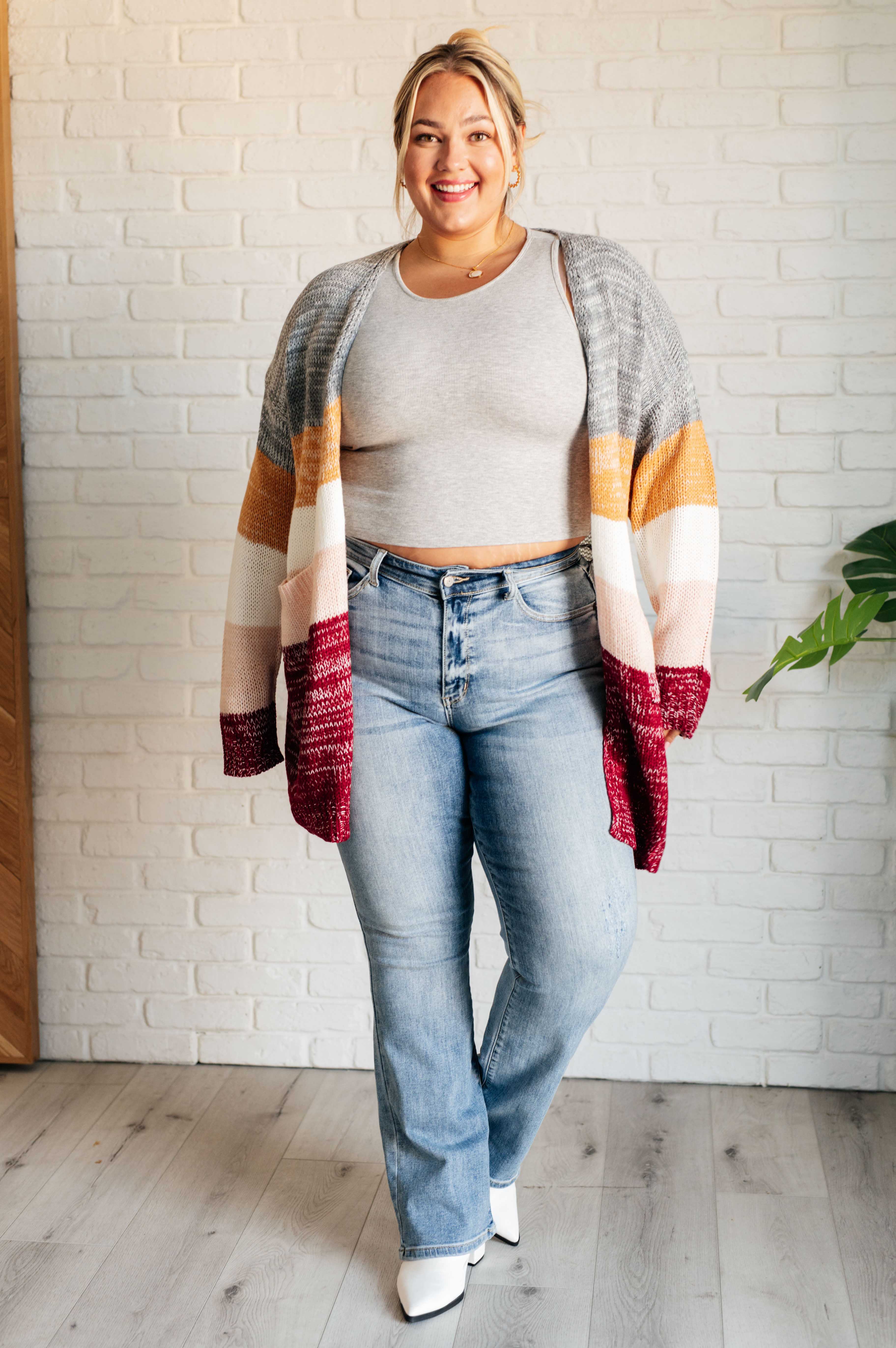 Bring the Warmth Color Block Cardigan-Layers-Stay Foxy Boutique, Florissant, Missouri