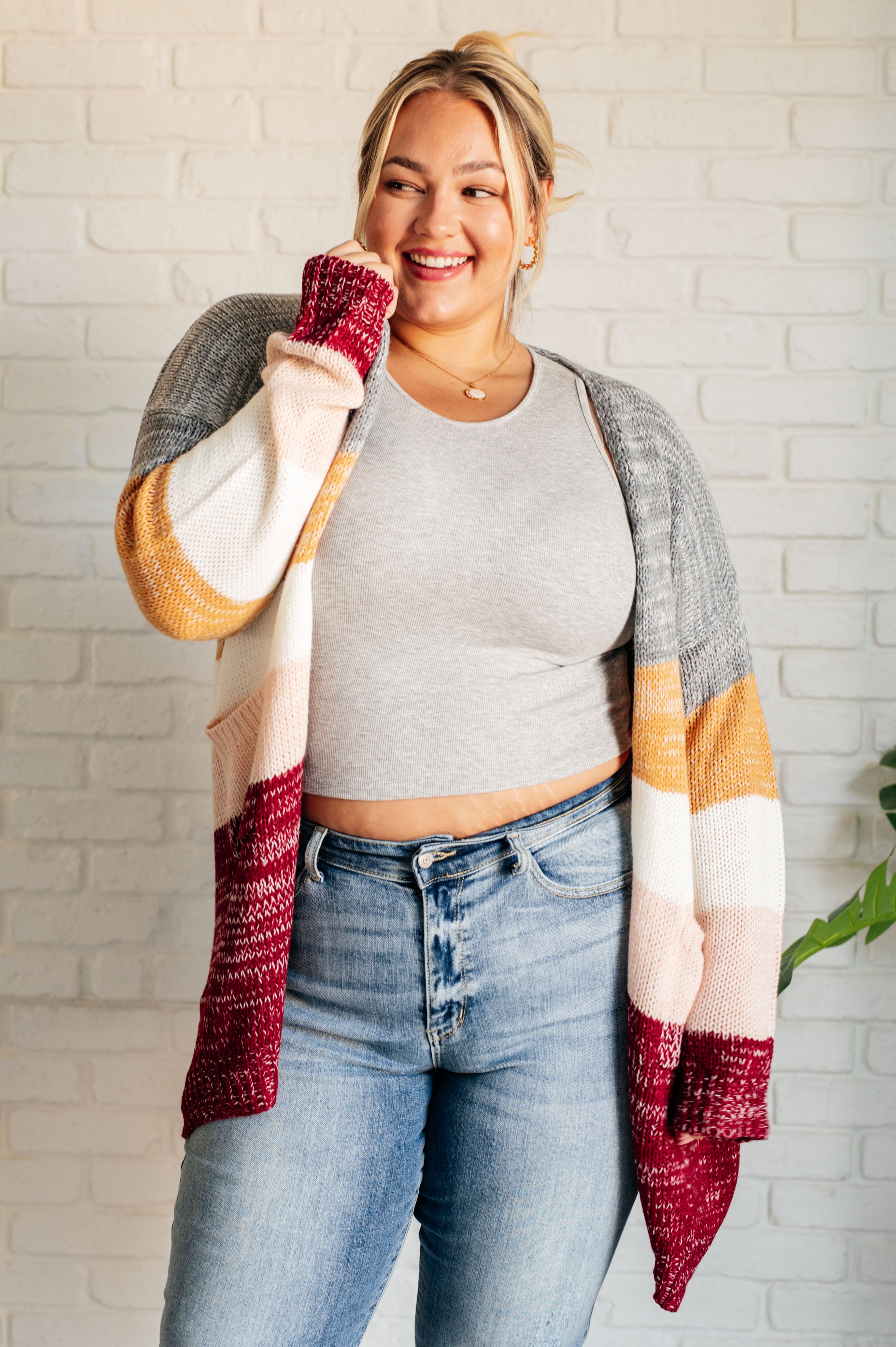 Bring the Warmth Color Block Cardigan-Layers-Stay Foxy Boutique, Florissant, Missouri