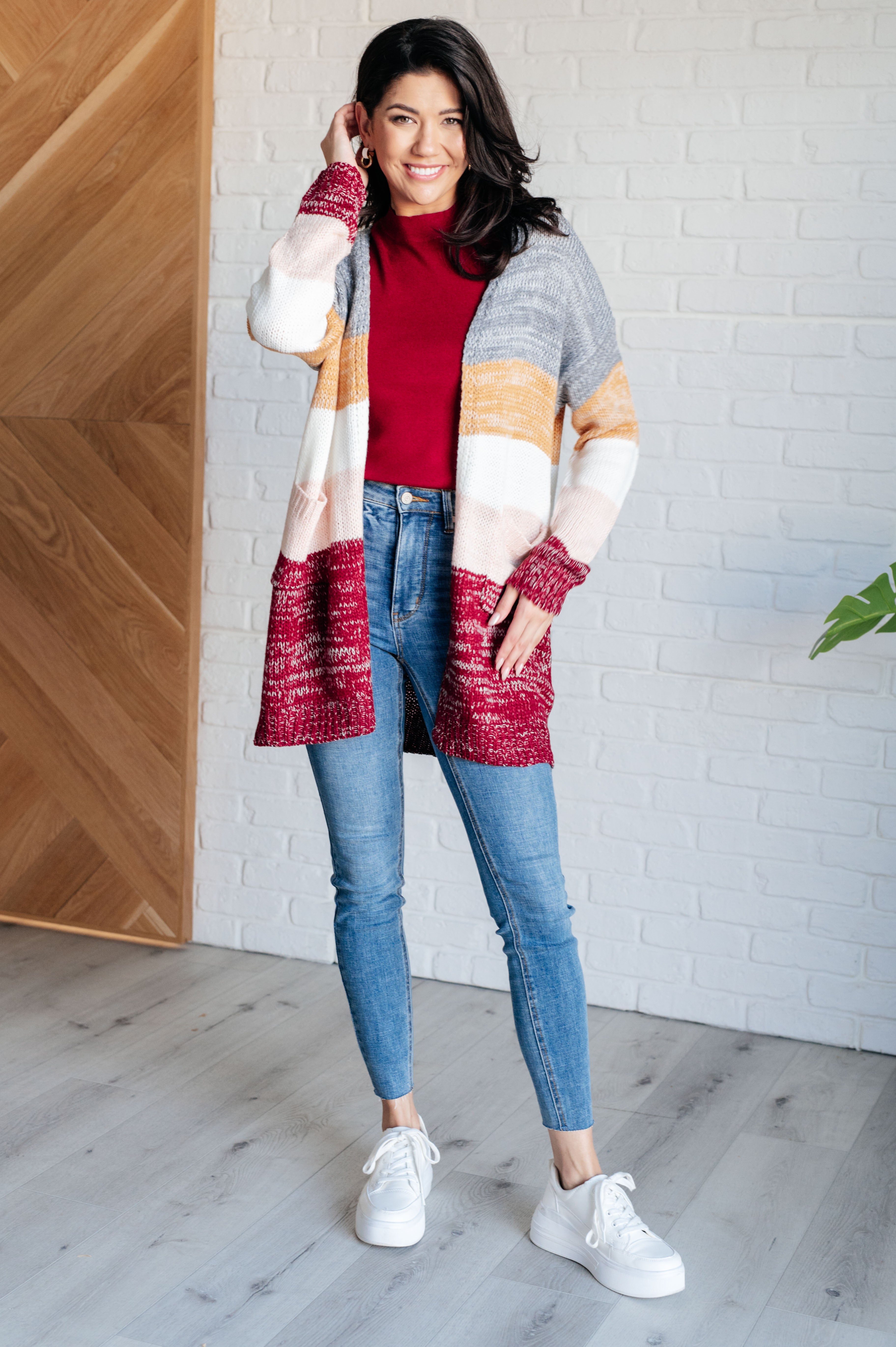 Bring the Warmth Color Block Cardigan-Layers-Stay Foxy Boutique, Florissant, Missouri