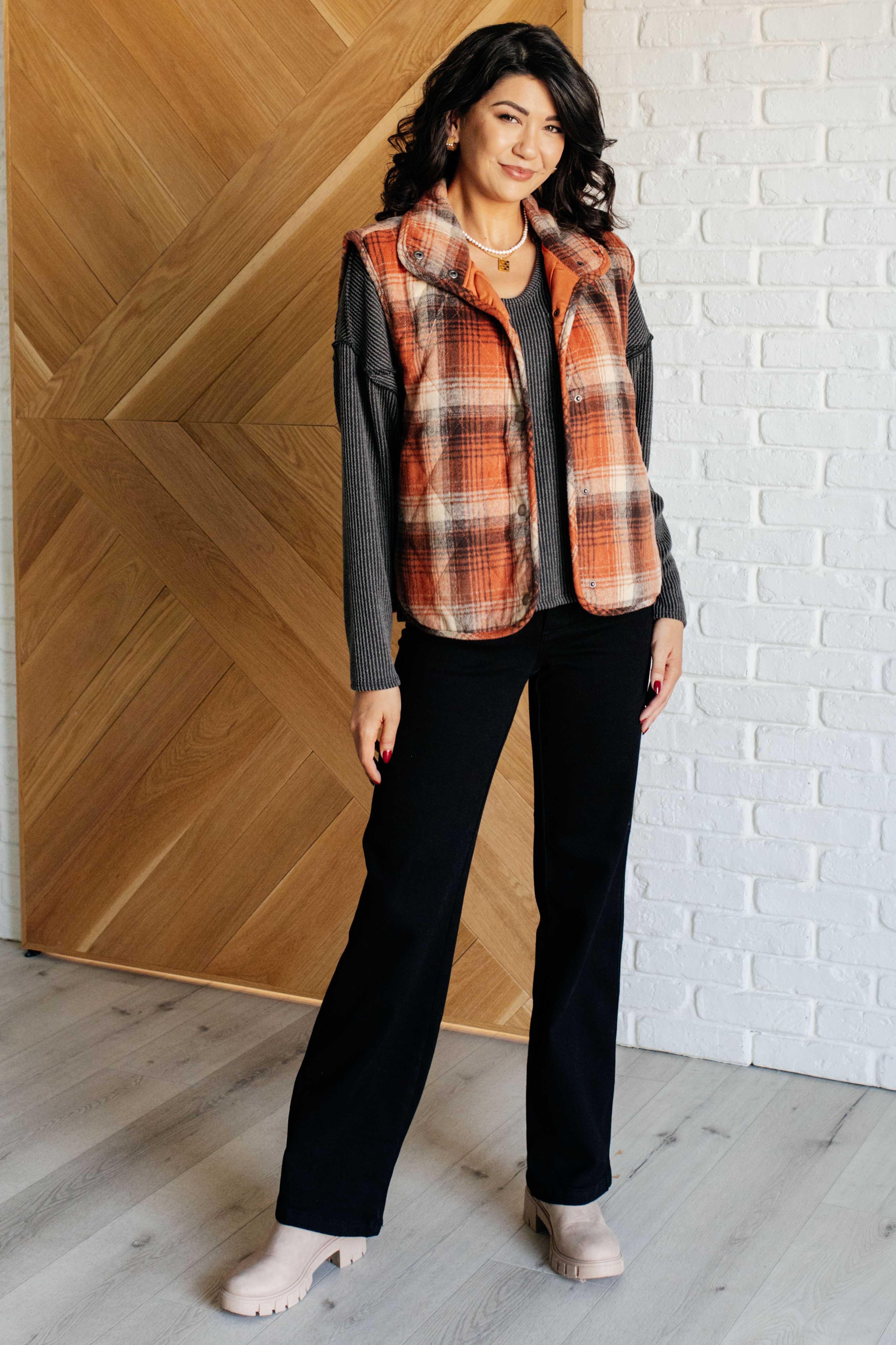 By the Campfire Plaid Vest-Layers-Stay Foxy Boutique, Florissant, Missouri