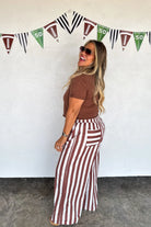PREORDER: Tailgate Stripe Boxer Pants-Womens-Stay Foxy Boutique, Florissant, Missouri