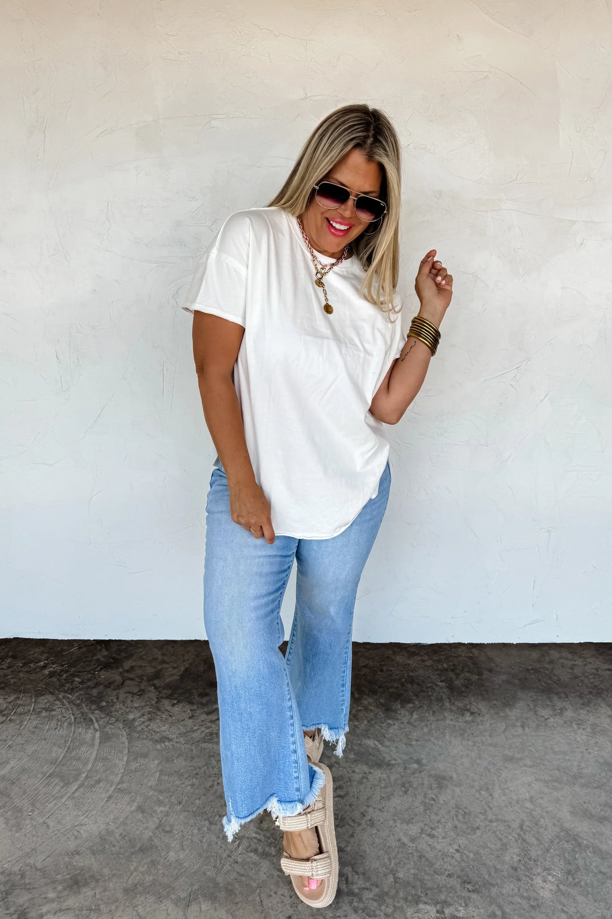 PREORDER: Joey Washed Cotton Boyfriend Tee-Womens-Stay Foxy Boutique, Florissant, Missouri