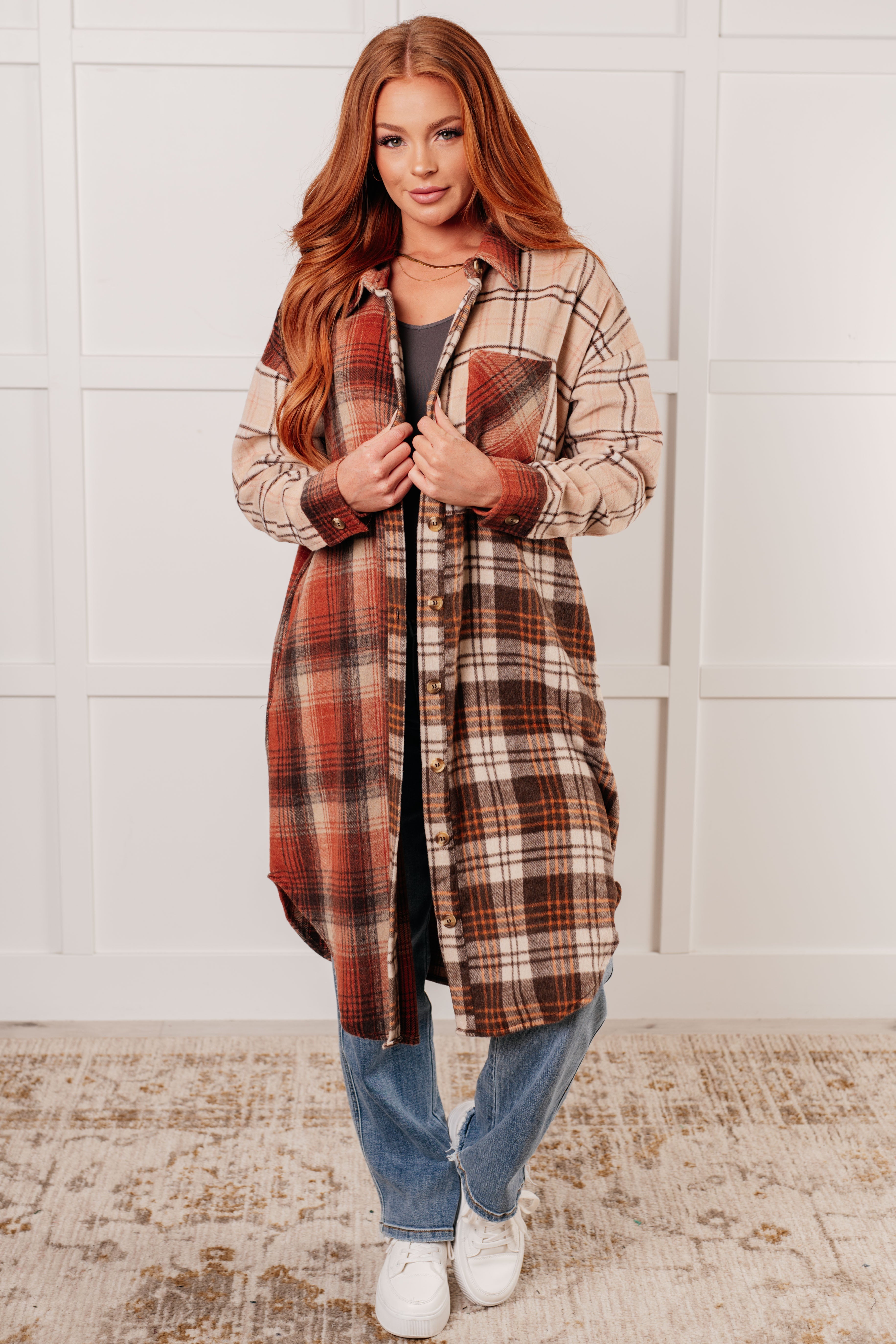 Cabin Fever Flannel Plaid Oversized Shacket-Layers-Stay Foxy Boutique, Florissant, Missouri