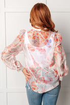 Call Me Back Sheer Floral Button Up Blouse-Blouses-Stay Foxy Boutique, Florissant, Missouri