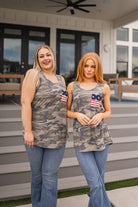 Camouflage Flag Pocket Tank-Tops-Stay Foxy Boutique, Florissant, Missouri