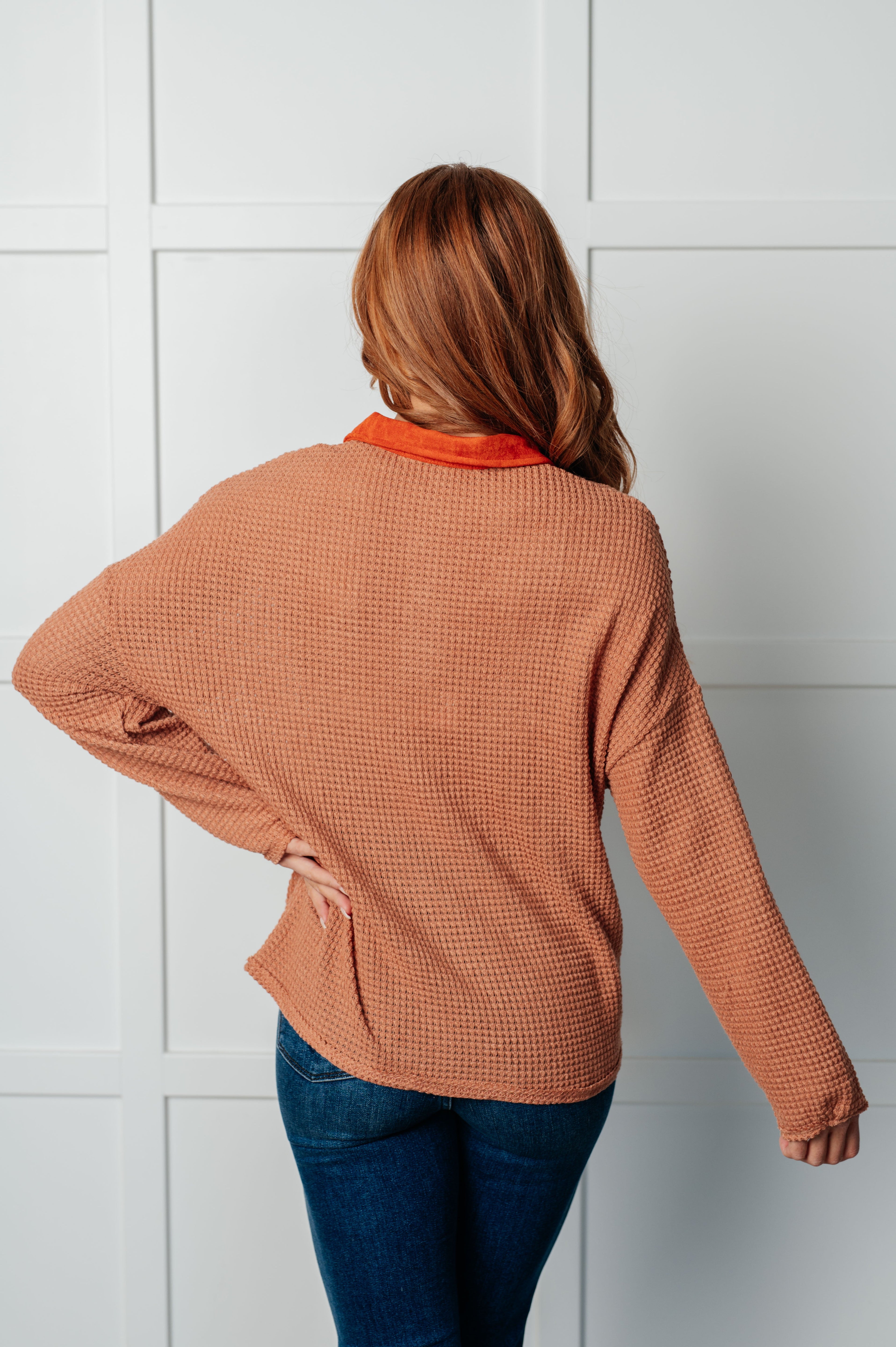 Can't Imagine Why Waffle Knit Contrast Trim Top-Tops-Stay Foxy Boutique, Florissant, Missouri