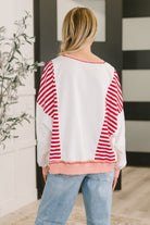 Candy Stripes & Chill Sweatshirt-Womens-Stay Foxy Boutique, Florissant, Missouri