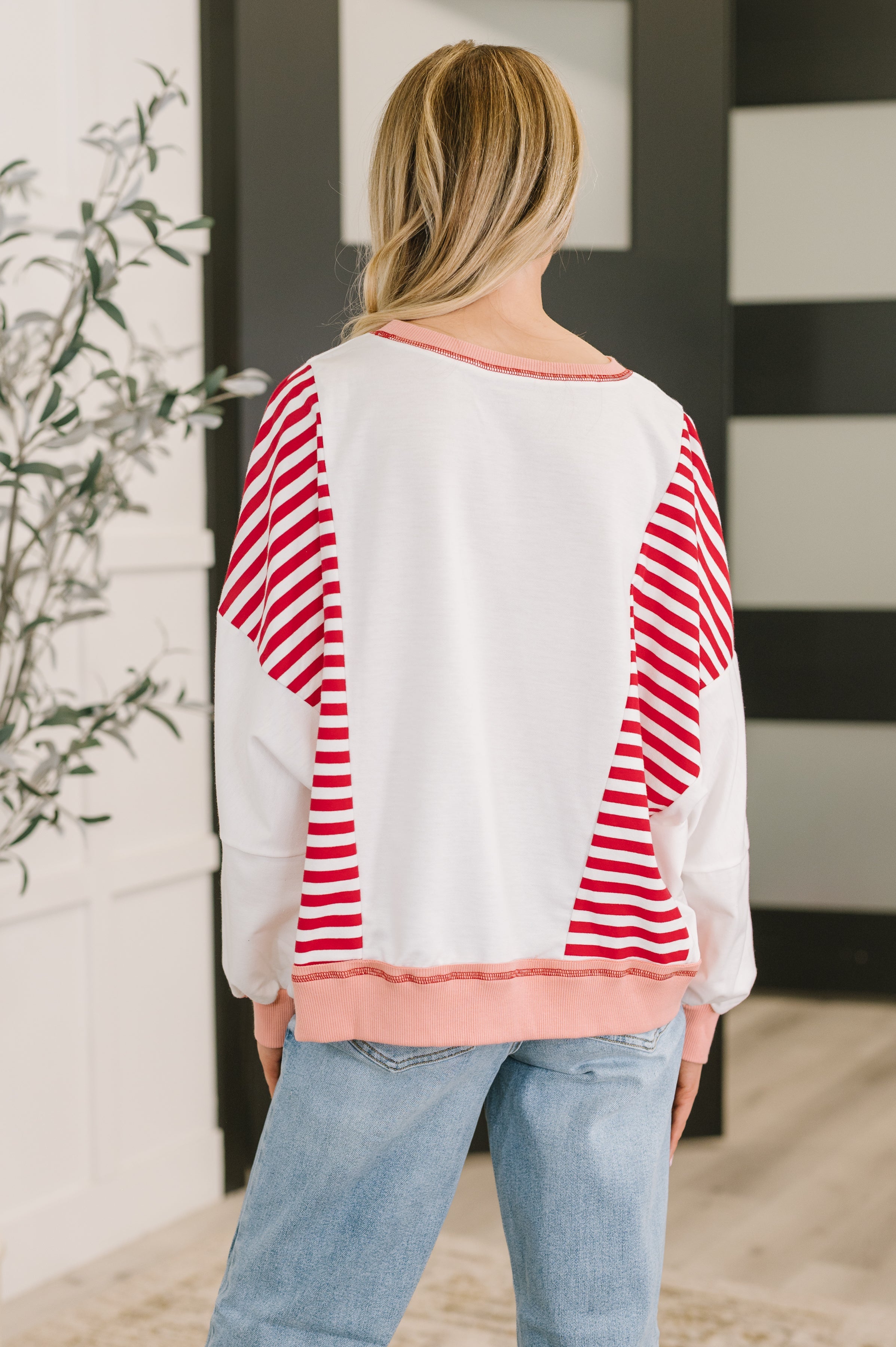 Candy Stripes & Chill Sweatshirt-Womens-Stay Foxy Boutique, Florissant, Missouri