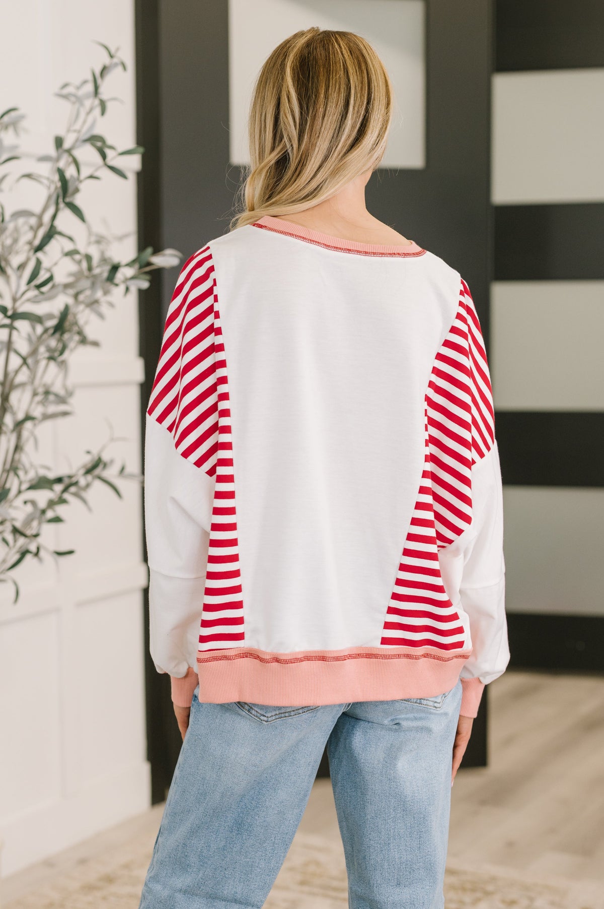 Candy Stripes & Chill Sweatshirt-Womens-Stay Foxy Boutique, Florissant, Missouri