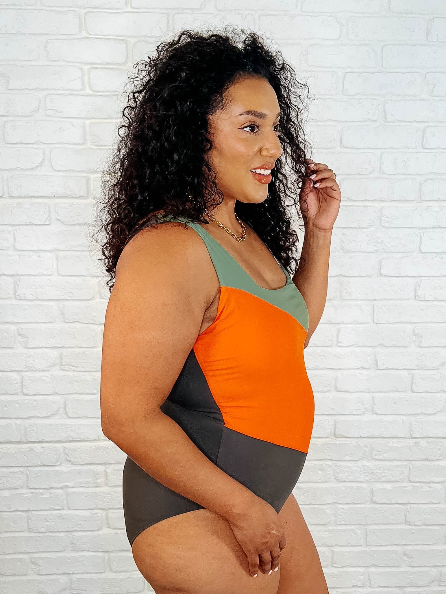 Cape Town Asymmetrical Stripe Swimsuit-Swimwear-Stay Foxy Boutique, Florissant, Missouri