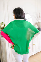 Capture the Day Two Toned Button Up Kelly-Tops-Stay Foxy Boutique, Florissant, Missouri