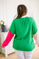 Capture the Day Two Toned Button Up Kelly-Tops-Stay Foxy Boutique, Florissant, Missouri